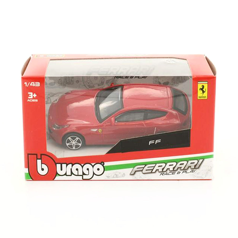 Bburago Licensed 1:43 Scale Race & Play Ferrari FF Diecast Model Car Red