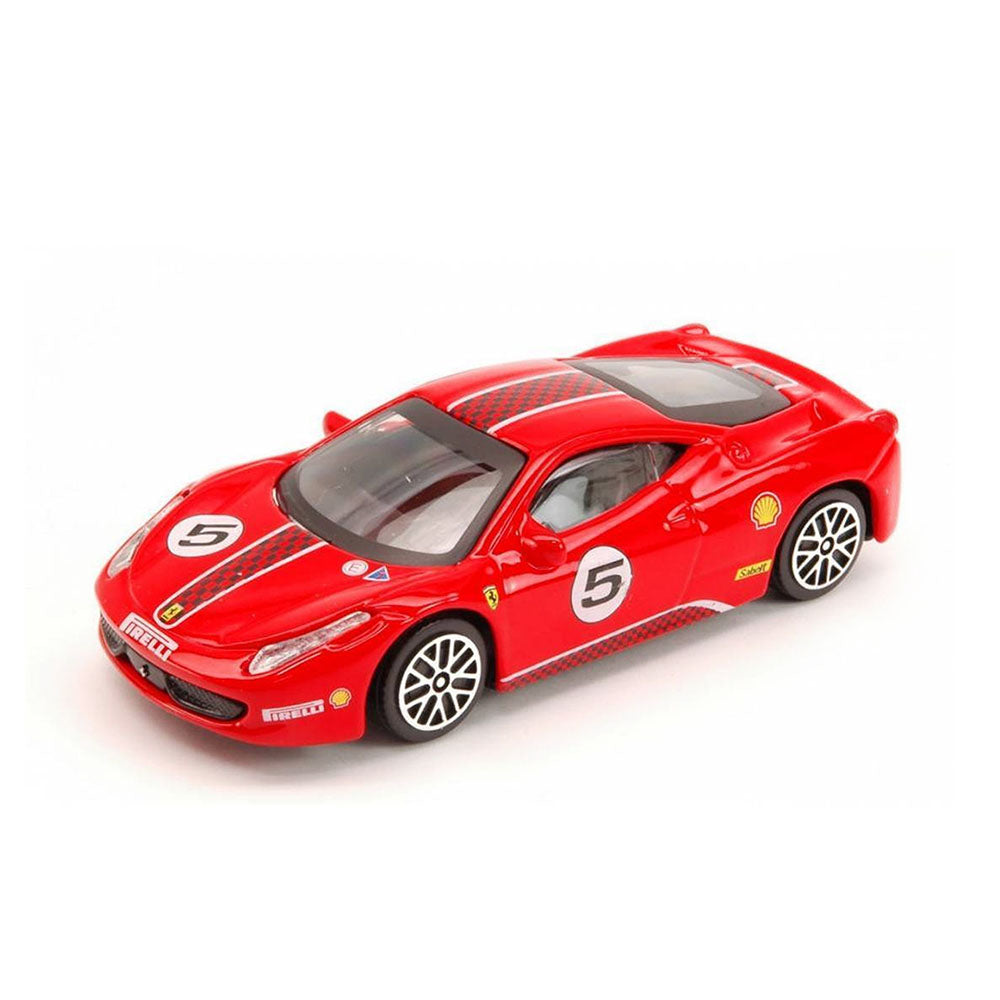 Bburago Licensed 1:43 Scale Race & Play Ferrari 458 Challenge Diecast Model Car Red
